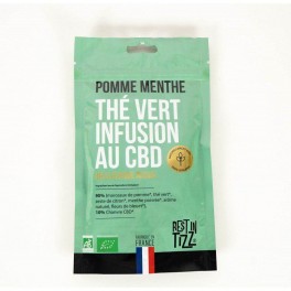 Infusion Bio au CBD pomme Menthe by Tizz Stilla | Grossiste produits alimentaires CBD | Greenvillage.fr