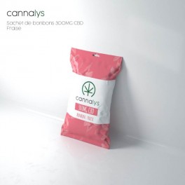 Sachet bonbons durs Fraise - Cannalys | Produit alimentaire au CBD | Greenvillage.fr