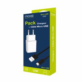 Adaptateur Mural 2.4A + Câble Micro USB (1m) - Moxie